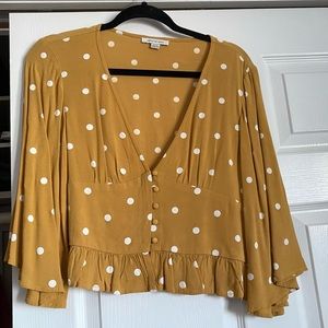 Yellow polka dot top